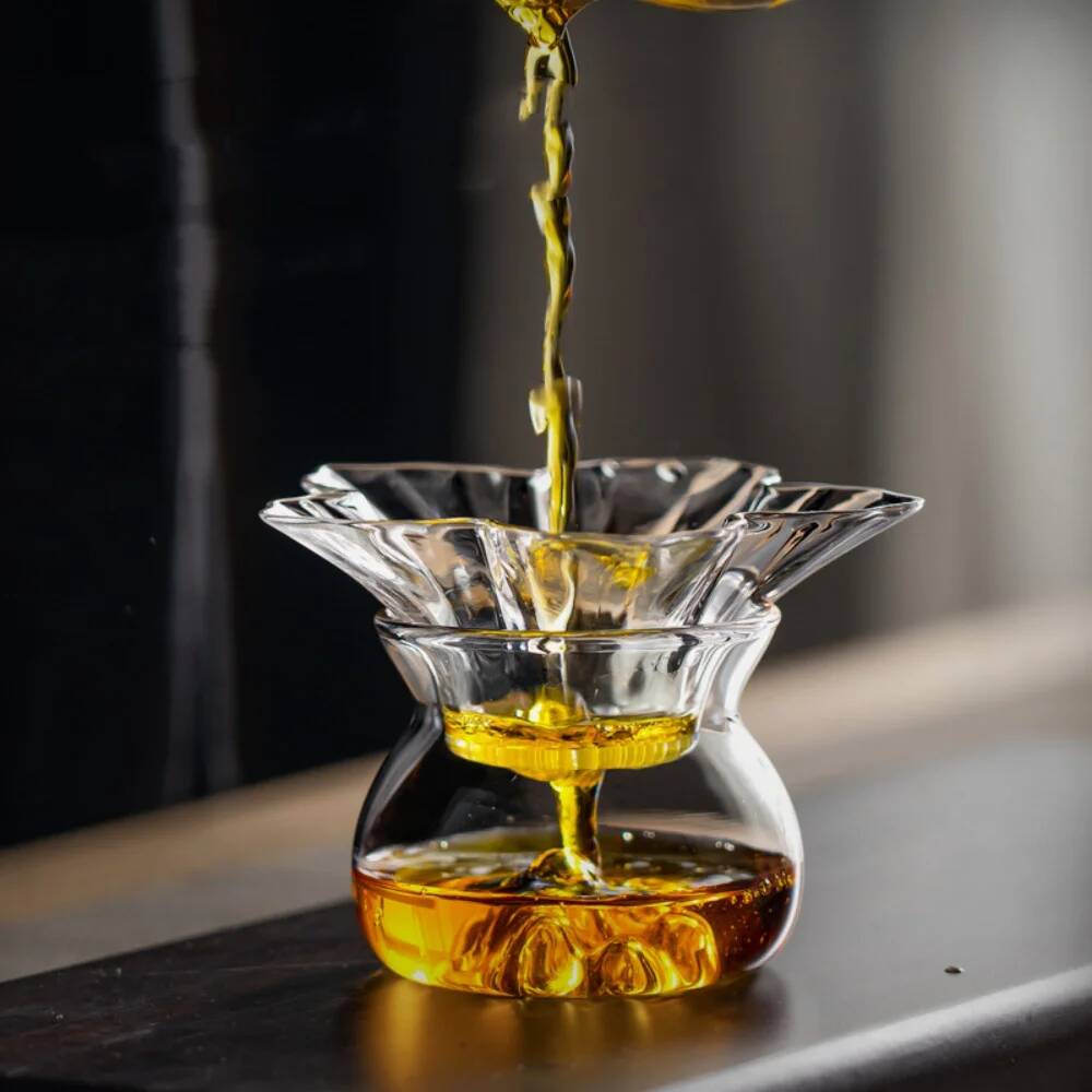 Coffee Leaves Tea - 130ml çiçek cam çay süzgeci tutucu