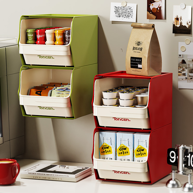 Coffee Capsule Holder - Kahve Kapsül Tutucu Yığılmış masaüstü saklama