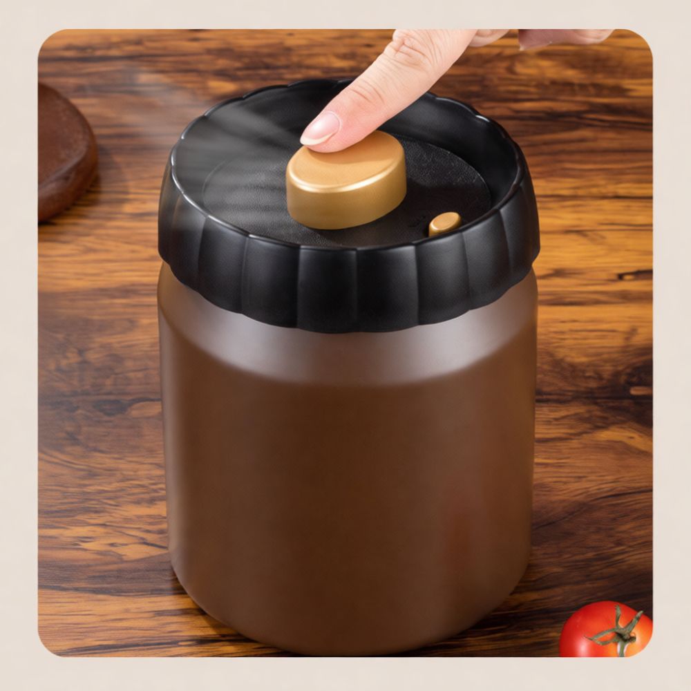 Coffee Leaves Tea - Vakumlu Kapaklı Kahve Taneleri Saklama Kabı,