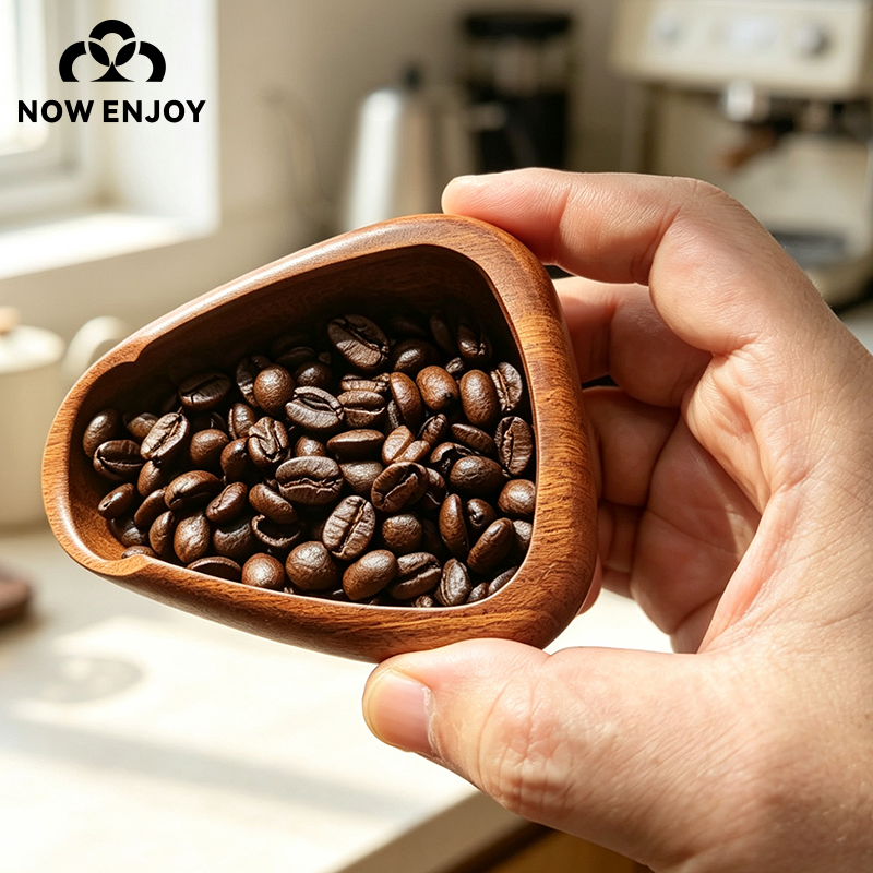 Coffee Leaves Tea - ŞİMDİ 2026 Ahşap Kahve Çekirdeği Kasesi,