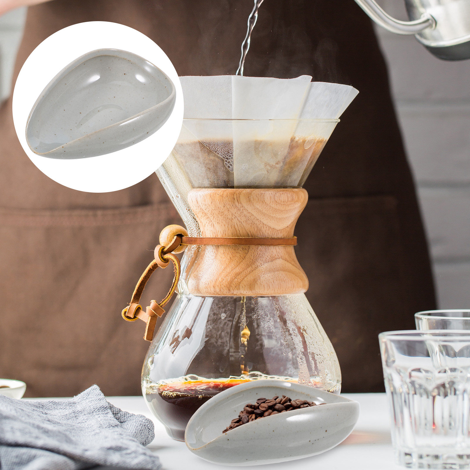 Coffee Leaves Tea - Seramik Kahve Çekirdeği Tepsisi Dozaj Kabı