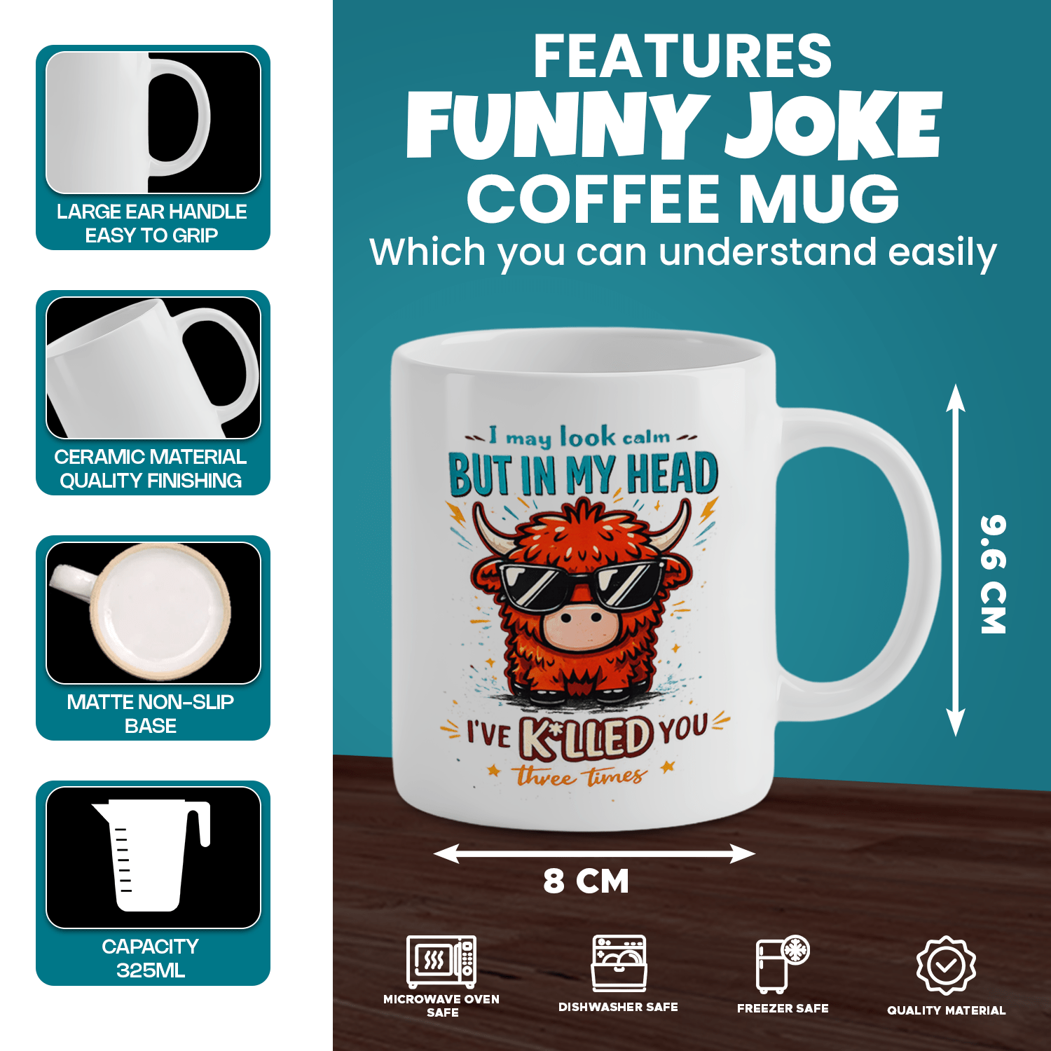 Yayla İneği Komik Sözü Baskılı - Coffee Tea Quotes incelemesi ve fiyatı