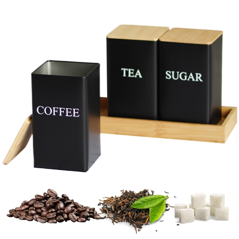 3'lü Çay Kahve Şeker Saklama K - Canister Coffee Sugar Tea incelemesi ve fiyatı
