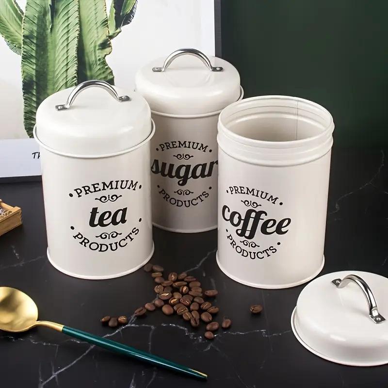 3 Adet Yuvarlak Metal Çay, Kah - Canister Coffee Sugar Tea incelemesi ve fiyatı