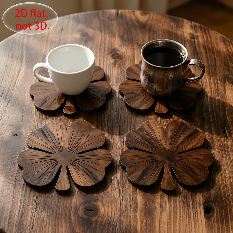 4 Adet 2D Düz Yonca Ahşap Bard - Coffee Tea Mix incelemesi ve fiyatı