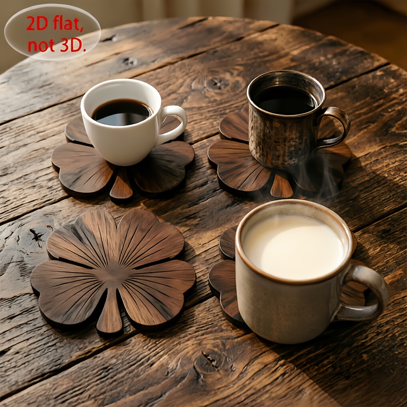 4 Adet 2D Düz Yonca Ahşap Bard - Coffee Tea Mix incelemesi ve fiyatı