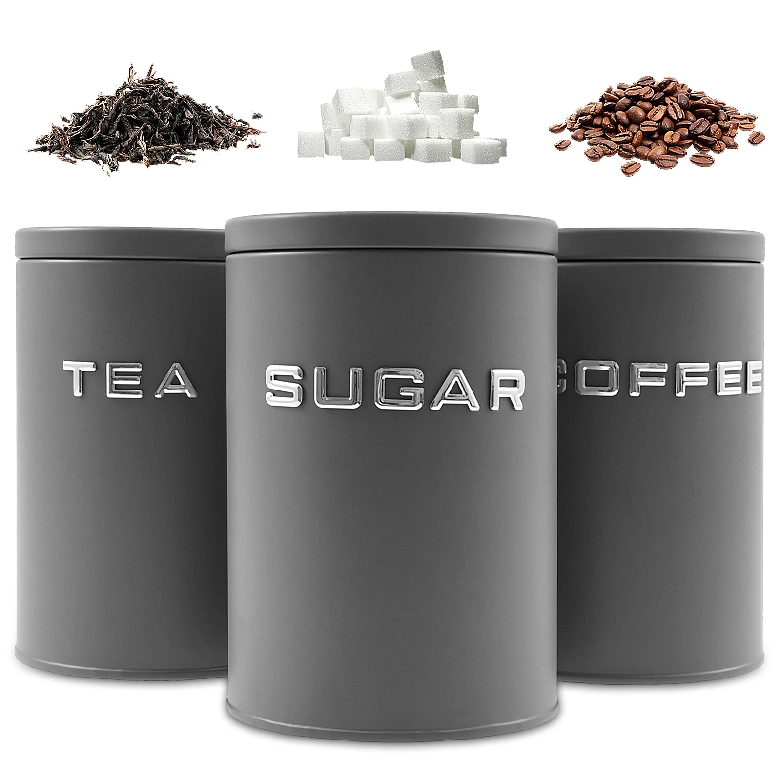 3 Adet Çay Kahve Şeker Saklama - Canister Coffee Sugar Tea incelemesi ve fiyatı